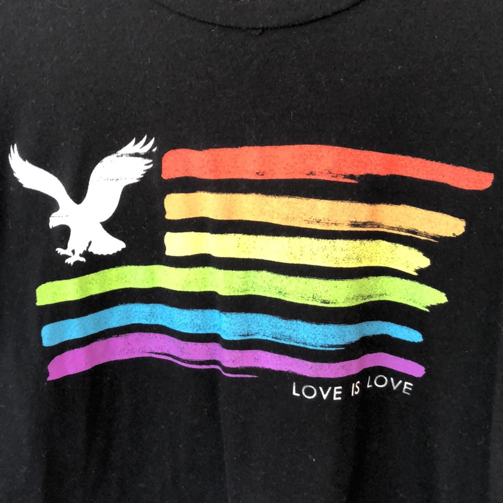 American Eagle “Love Is Love” Pride Flag Shirt - Picture 4 of 5